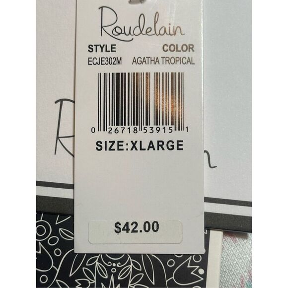 Macy’s Roudelain NEW size XL pajama set - tank/shorts Agatha tropical print - Picture 5 of 6